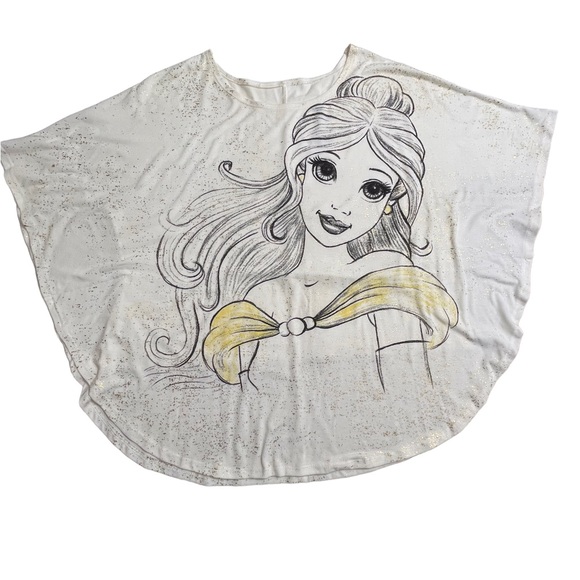 Disney Parks Princess Beauty and the beast Belle t-shirt caped sleeves size M - Picture 7 of 9